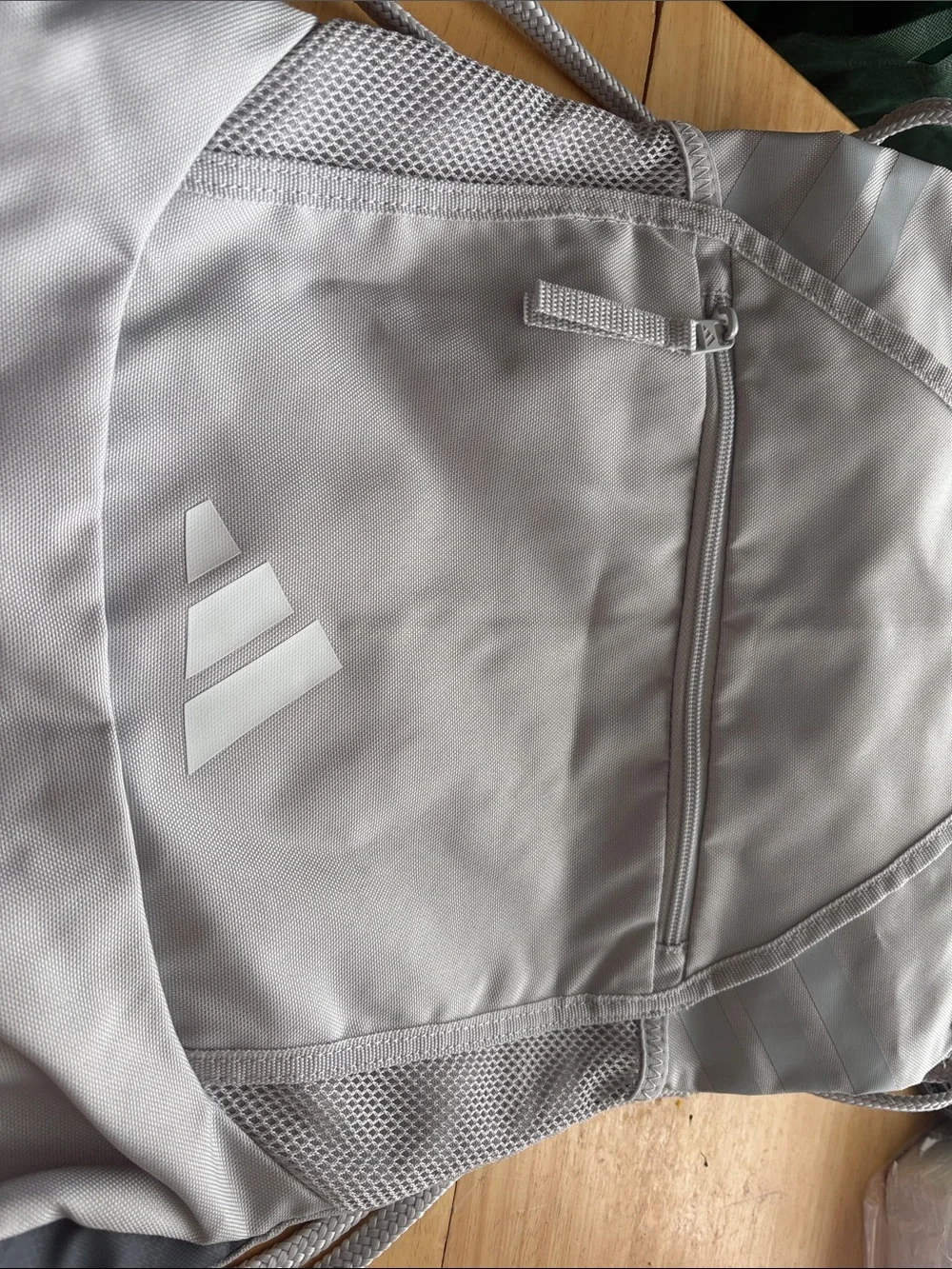 adidas Light Gray Drawstring Gym Backpack